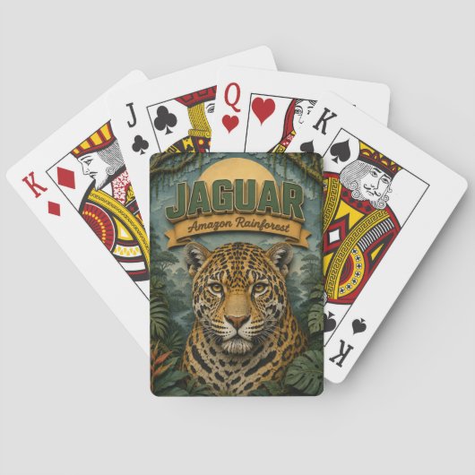 Jaguar Amazonas-Regenwald POPCUT Spielkarten (Rückseite)