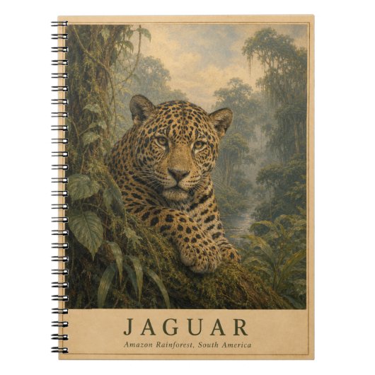 Jaguar Amazonas-Regenwald VINTAGE Notizblock (Vorderseite)