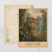 Jaguar Amazonas-Regenwald VINTAGE Postkarte (Vorne/Hinten)