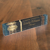 Jaguar Animal Print mit Denim Blue Namensplakette (Seite)