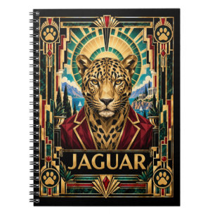 Jaguar, Art Deco Wildtiere Notizblock