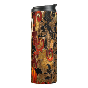 Jaguar AZTEC 3D Foil Red & Gold Thermosbecher