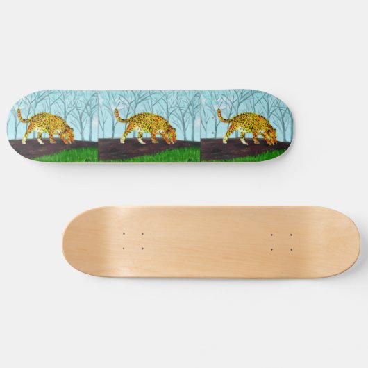 Jaguar Big Cat Art Skateboard (Horizontal)