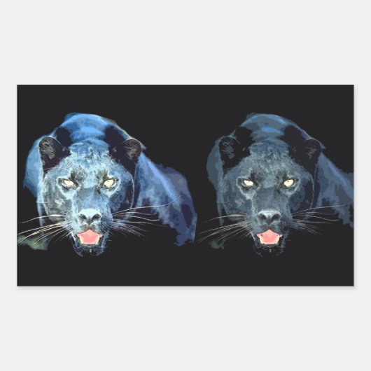 Jaguar - Black Panther Rectangle Stickers (Vorderseite)