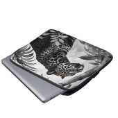 Jaguar Botanical Black and White Sketch Laptopschutzhülle (Vorne Knopf)