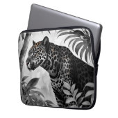 Jaguar Botanical Black and White Sketch Laptopschutzhülle (Vorderseite Links)