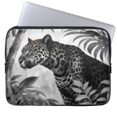 Jaguar Botanical Black and White Sketch Laptopschutzhülle (Vorderseite)