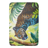 Jaguar Botanischer Wald-Dschungel Badematte (Vorderseite Vertikal)
