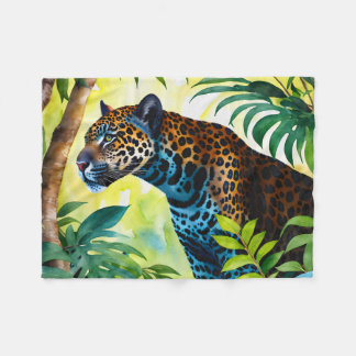 Jaguar Botanischer Wald-Dschungel Fleecedecke