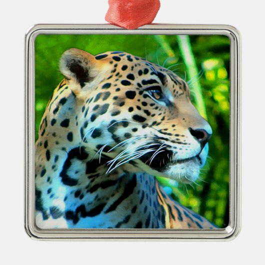 Jaguar Christmas Ornament - Wildlife Series Aus Metall (Vorne)