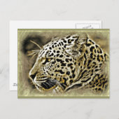 Jaguar Closeup Postkarte (Vorne/Hinten)