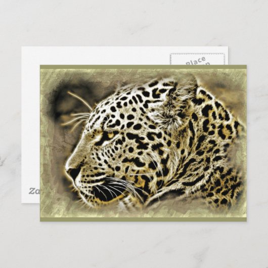 Jaguar Closeup Postkarte (Vorne/Hinten)