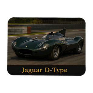 Jaguar D-Type Klassischer Le Mans Rennwagen Vintag Magnet