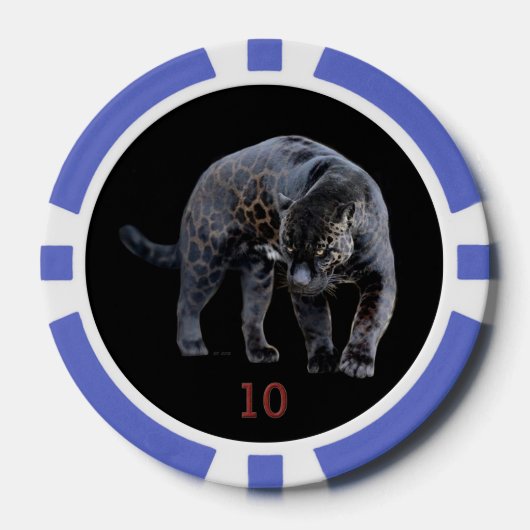 Jaguar Diablo 10-Streifen-Poker-Chip Pokerchips (Vorderseite)