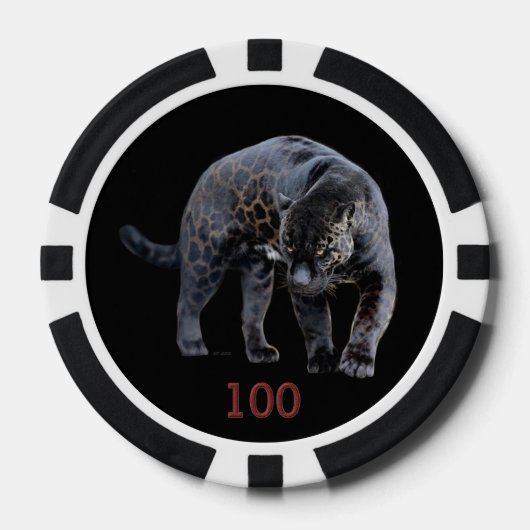 Jaguar Diablo Black 100 Poker Chip (Vorderseite)