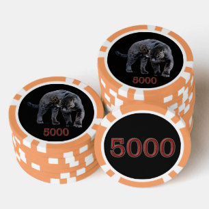 Jaguar Diablo Black-Orange 5000 gestreifter Poker- Pokerchips