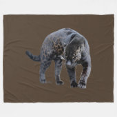 Jaguar Diablo braunes Fleece-Decke Fleecedecke (Vorderseite (Horizontal))