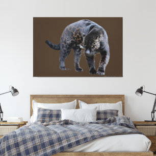 Jaguar Diablo braunes Leinwandbild Leinwanddruck