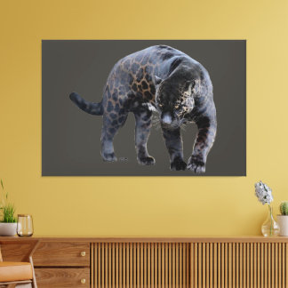 Jaguar Diablo Grau-Canvasdruck Leinwanddruck