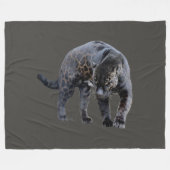 Jaguar Diablo graue Fleece-Decke Fleecedecke (Vorderseite (Horizontal))