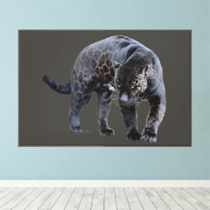 Jaguar Diablo grauer Canvasdruck mit Rahmen Leinwanddruck