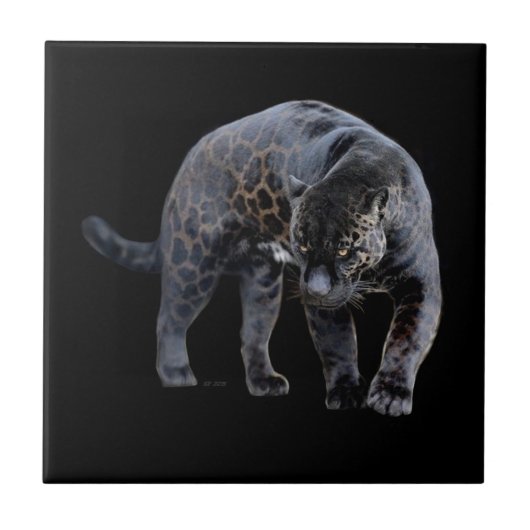 Jaguar Diablo kleine Keramik Fliese (Vorderseite)