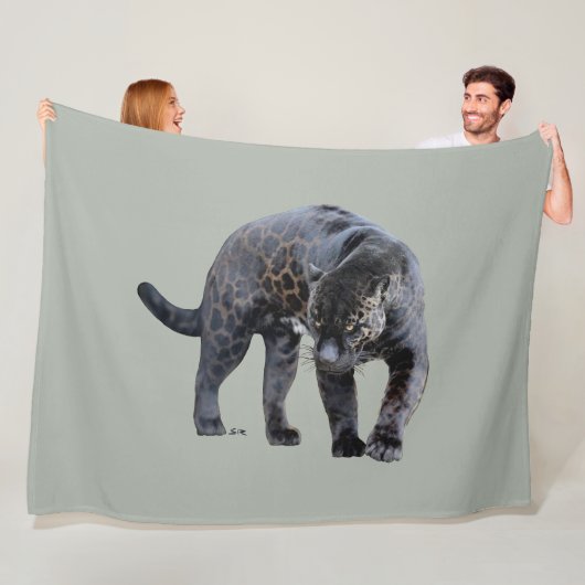 Jaguar Diablo light gray fleece blanket (Beispiel)