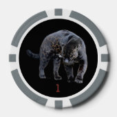 Jaguar Diablo Poker-Chip, schwarz grau, 1 Streifen Pokerchips (Vorderseite)