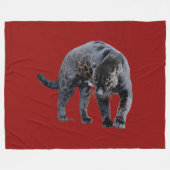 Jaguar Diablo red fleece blanket (Vorderseite (Horizontal))