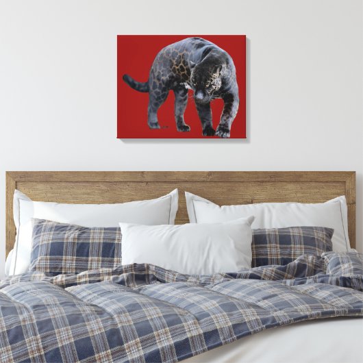 Jaguar Diablo rote Leinwand drucken (Insitu (Schlafzimmer))