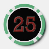 Jaguar Diablo Schwarz-Grün 25 gestreifter Poker-Ch Pokerchips (Rückseite)