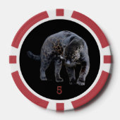 Jaguar Diablo Schwarz-Rot-5-Streifen Poker-Chip Pokerchips (Vorderseite)