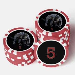 Jaguar Diablo Schwarz-Rot-5-Streifen Poker-Chip Pokerchips