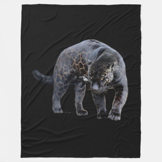 Jaguar Diablo schwarze Fleecedecke (Vorderseite)