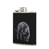 Jaguar Diablo, schwarzer Flasche Flachmann (Links)