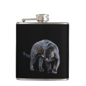 Jaguar Diablo, schwarzer Flasche Flachmann (Vorderseite)