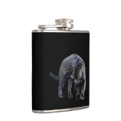 Jaguar Diablo, schwarzer Flasche Flachmann (Rechts)