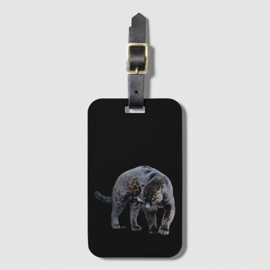 Jaguar Diablo, schwarzes Gepäck Gepäckanhänger (Vorderseite Vertikal)