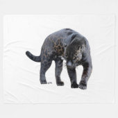Jaguar Diablo weiße Fleece-Decke Fleecedecke (Vorderseite (Horizontal))