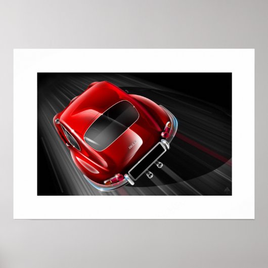 Jaguar E-Type Coupe Red Poster (Vorne)