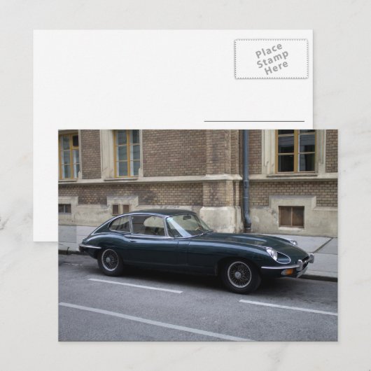 Jaguar E-Type-Hardtop Postkarte (Vorne/Hinten)
