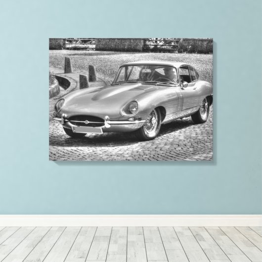 Jaguar E-Type Leinwanddruck (Insitu (Holzboden))