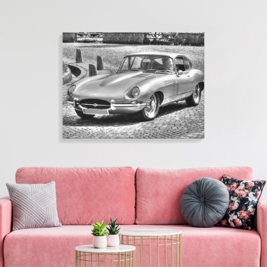 Jaguar E-Type Leinwanddruck (Insitu (Wohnzimmer))