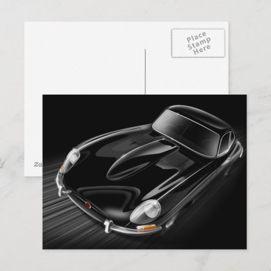 Jaguar E-Type Postcard Postkarte (Vorne/Hinten)
