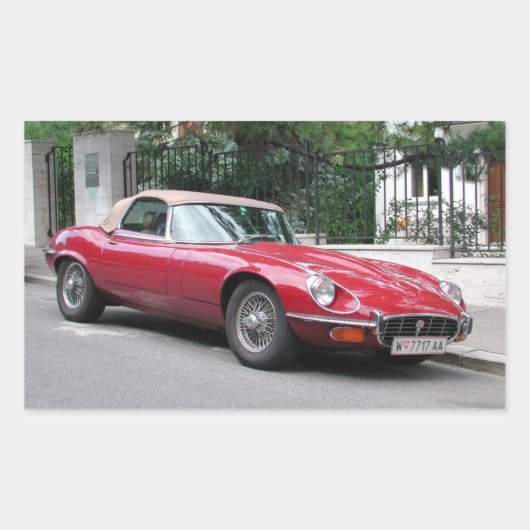 Jaguar E-Type Rechteckiger Aufkleber (Vorderseite)