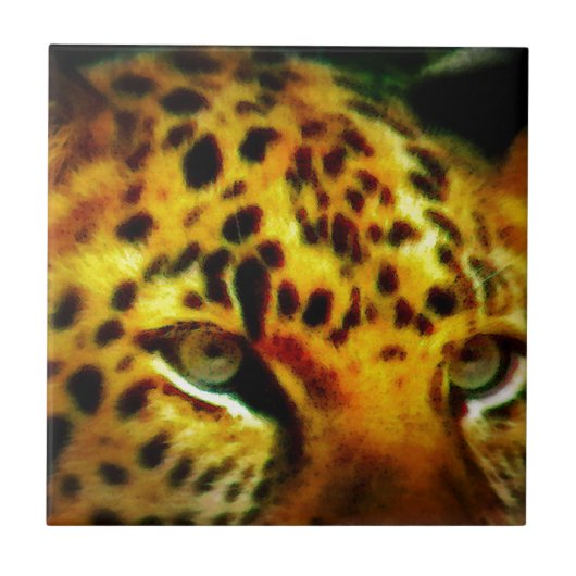 Jaguar Eyes Fliese (Vorderseite)