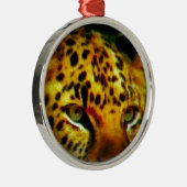 Jaguar Eyes Silbernes Ornament (Rechts)