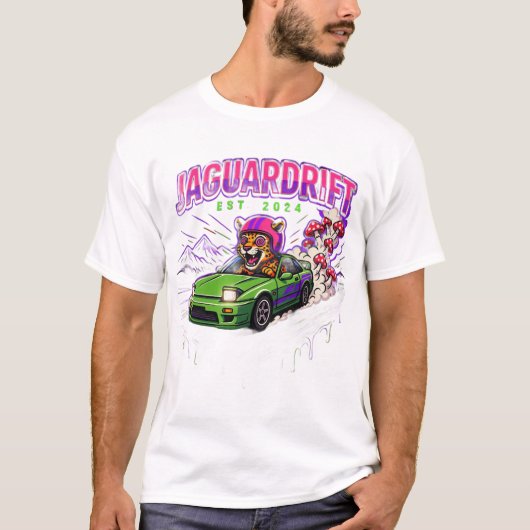 Jaguar fährt Auto T-Shirt (Vorderseite)