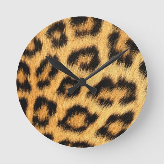 Jaguar Fur 2 Runde Wanduhr (Vorderseite)