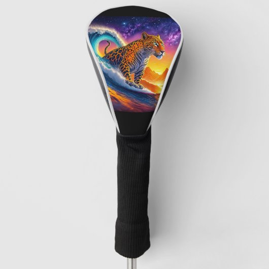 Jaguar im Curl-Design von Rich AMeN Gill Golf Headcover (Vorderseite)